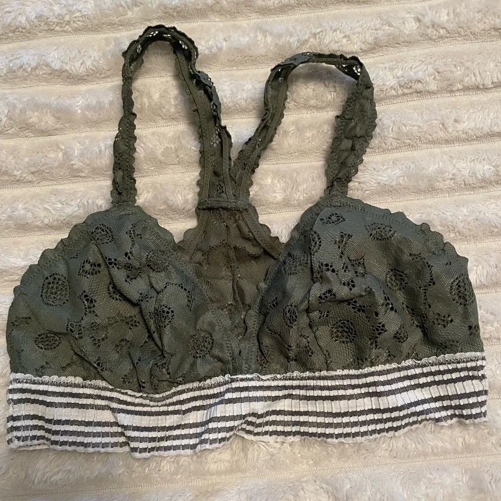 Aerie Green Size Small Racerback Lace Bralette - Picture 1 of 3